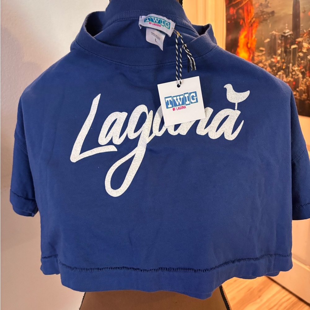 Laguna Women's Blue Crop Top NWT from Twig in Laguna size L.